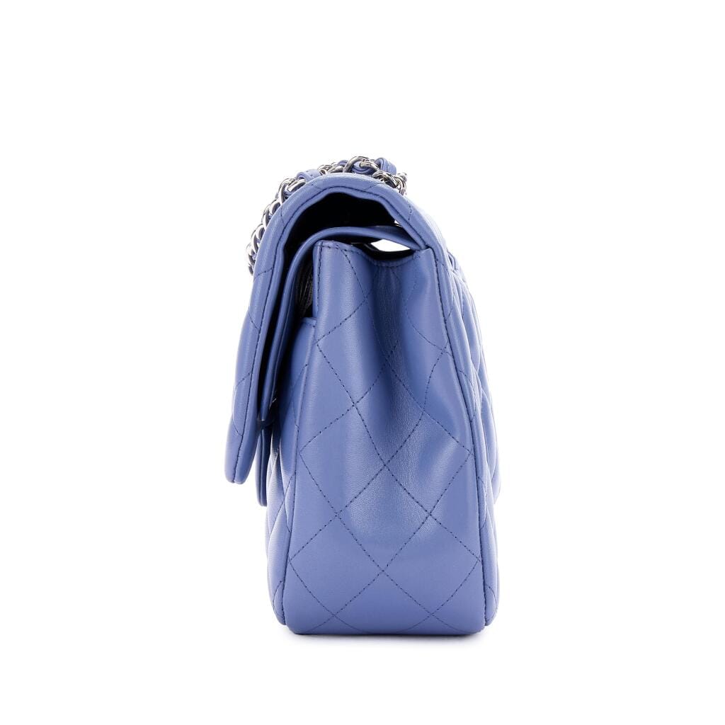Lavender Purple Quilted Lambskin Large Timeless Classic Double Flap Silver Hardware, 2011