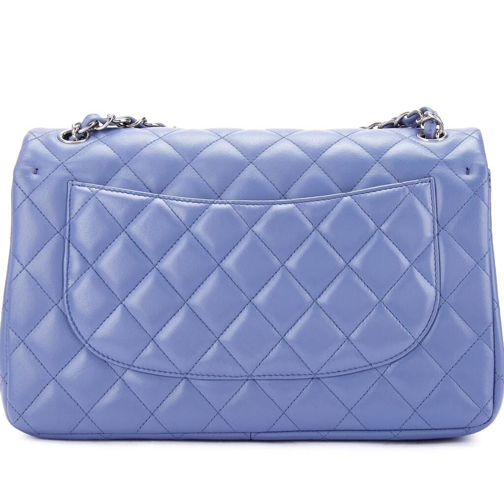 Lavender Purple Quilted Lambskin Large Timeless Classic Double Flap Silver Hardware, 2011