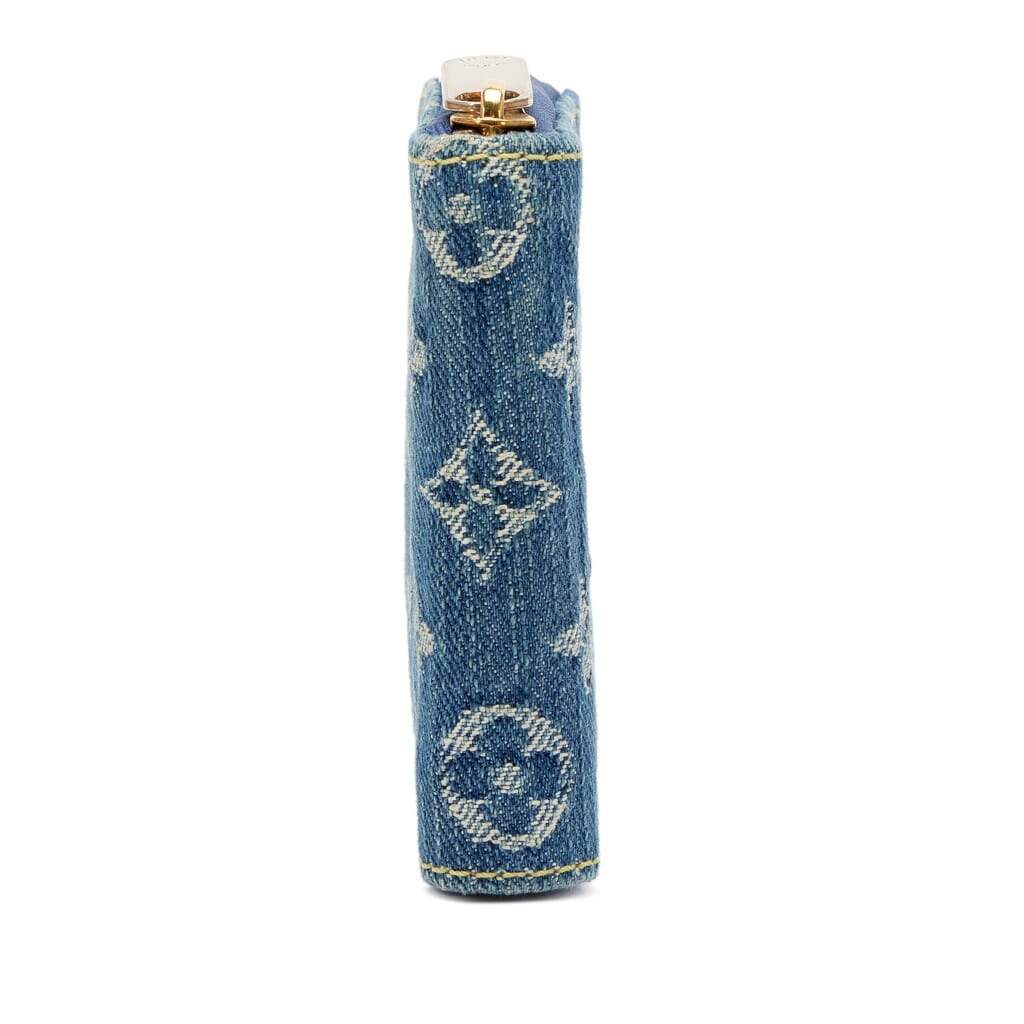 Blue Monogram Denim Small Zippy Wallet Gold Hardware, 2007