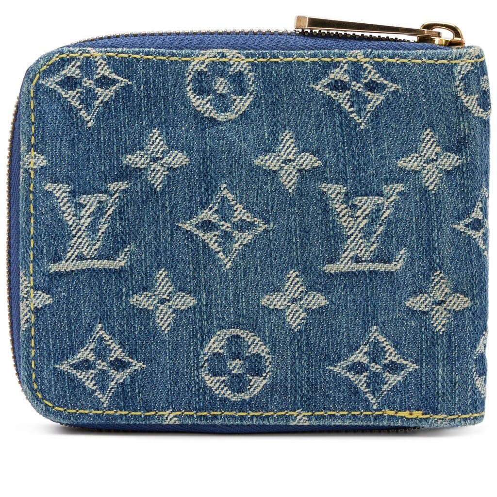 Blue Monogram Denim Small Zippy Wallet Gold Hardware, 2007