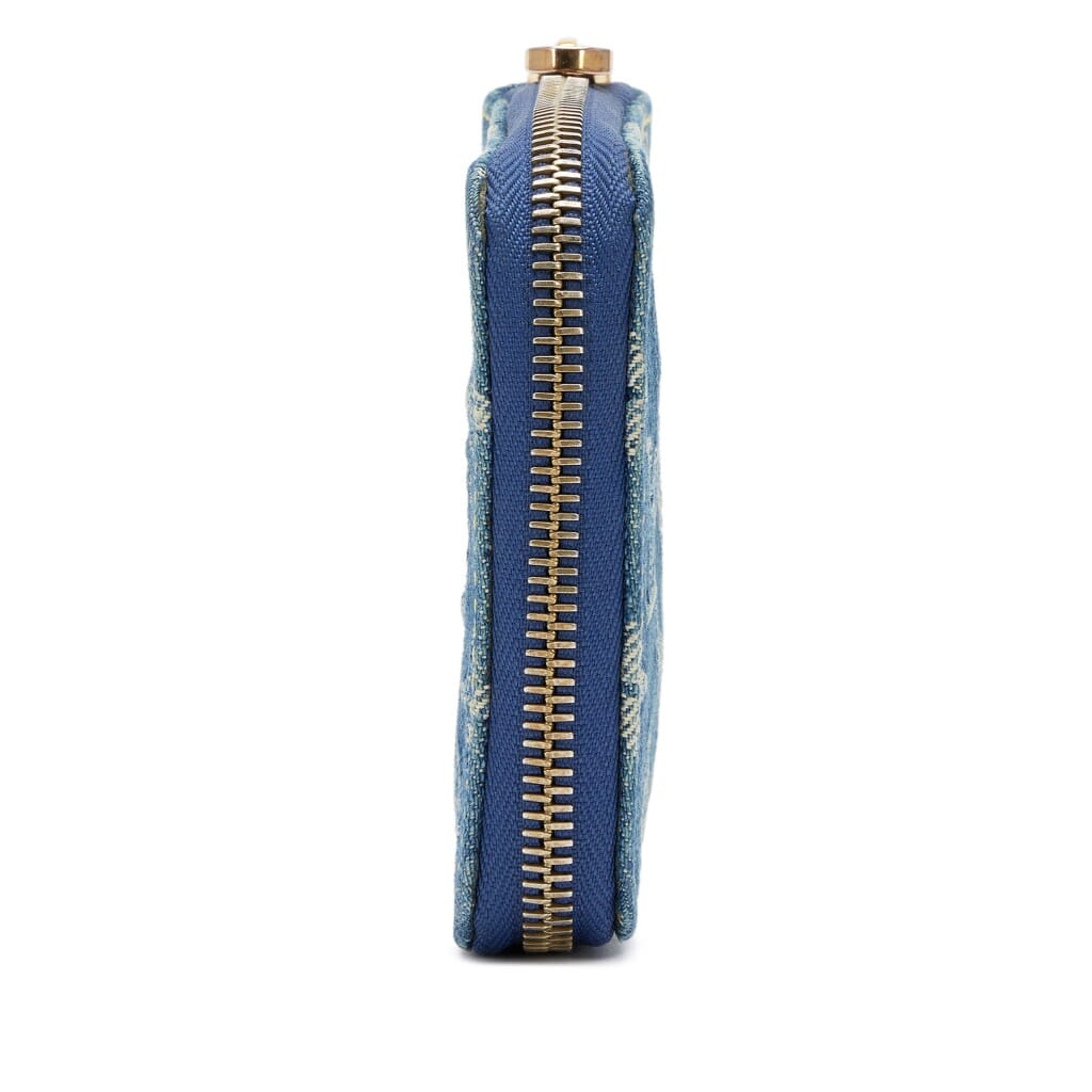 Blue Monogram Denim Small Zippy Wallet Gold Hardware, 2007