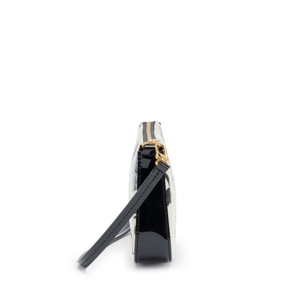 White Monogram Vernis Black Patent Stickers Pochette Accessories Gold Hardware, 2015