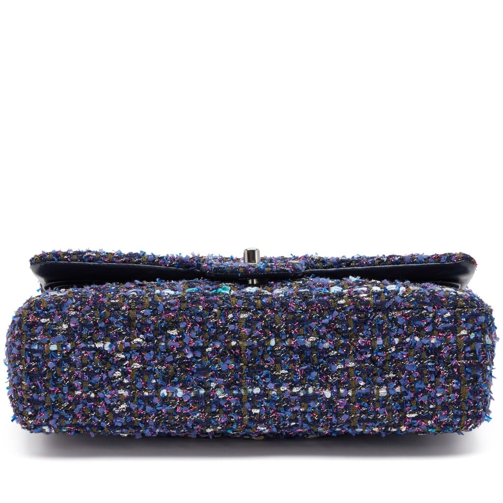 Blue, Purple, Khaki, Pink and Multicolor Quilted Tweed Medium Classic Double Flap Bag Silver Hardware, 2018
