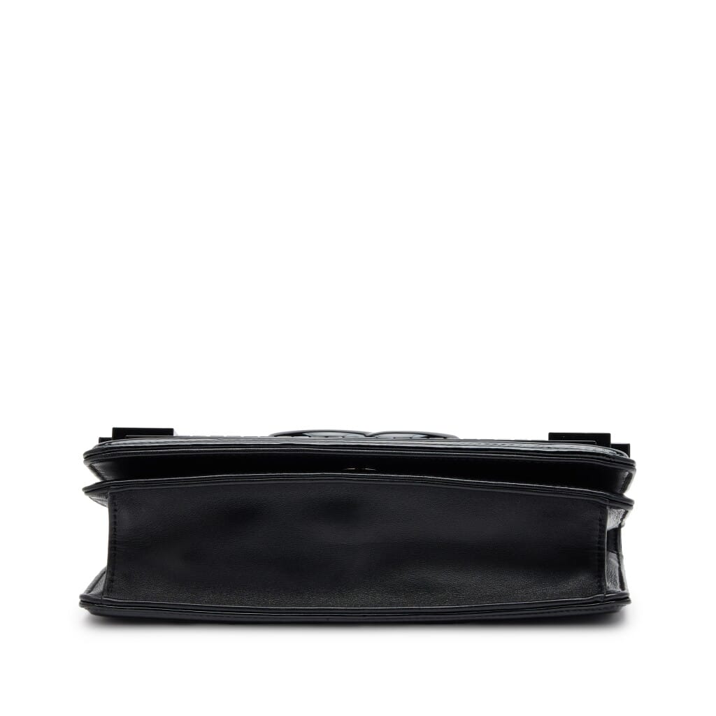 Black Plexiglass Crystal Lego Brick Patent Leather Flap Bag Silver Hardware, 2014