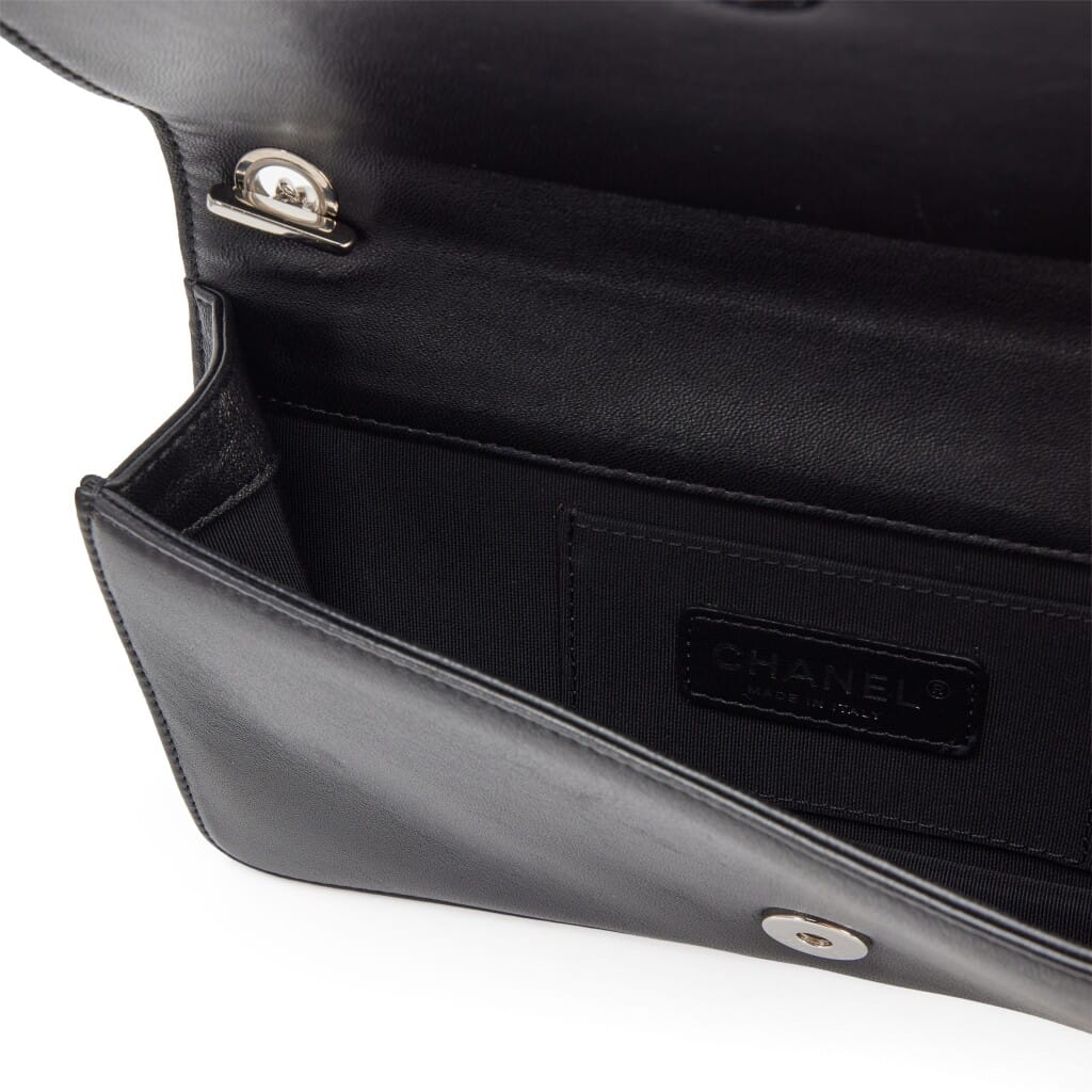 Black Plexiglass Crystal Lego Brick Patent Leather Flap Bag Silver Hardware, 2014