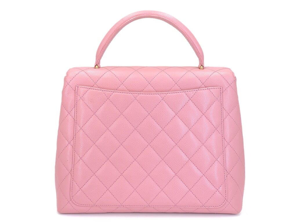 Vintage Sakura Pink Quilted Caviar Kelly Bag Gold Hardware, 2004-2005