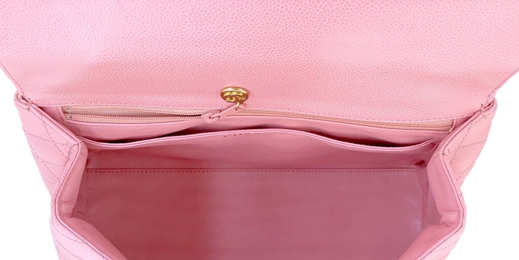 Vintage Sakura Pink Quilted Caviar Kelly Bag Gold Hardware, 2004-2005