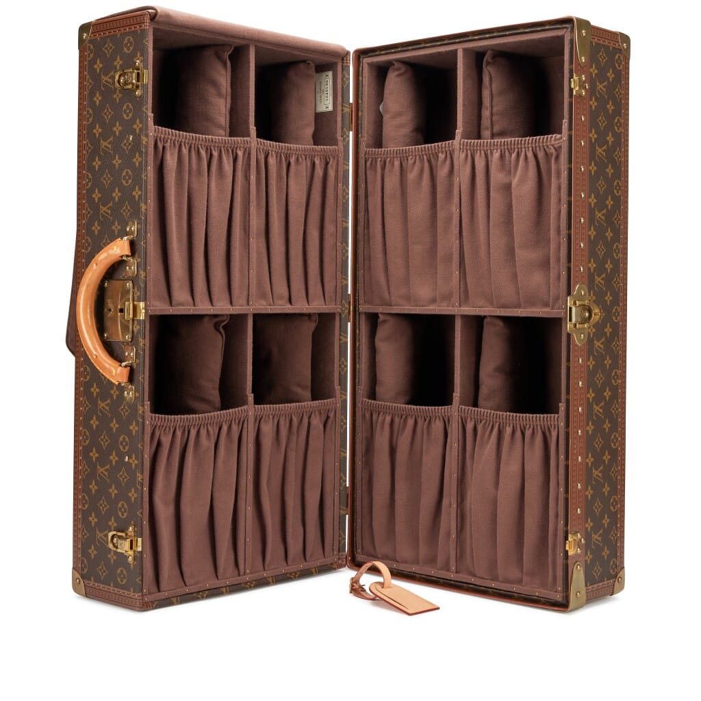 Vintage Monogram Gemine 8 Pairs Shoe Trunk Brass Hardware, 1990s