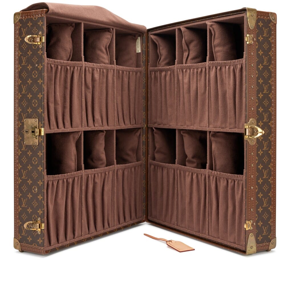 Vintage Monogram Gemine 12 Pairs Shoe Trunk Brass Hardware, 1990s