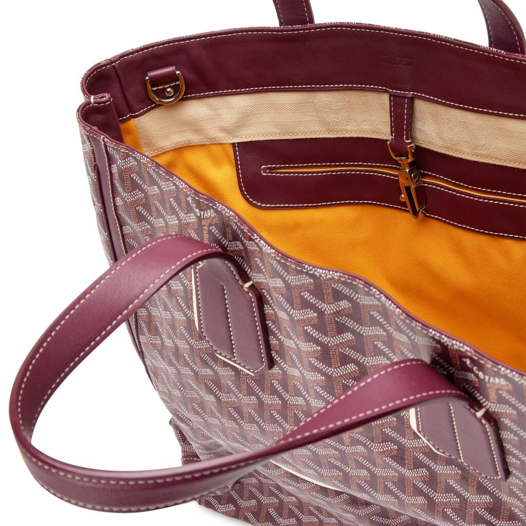 Burgundy Goyardine Canvas and Chevroches Calfskin Voltaire Smile Tote Palladium Hardware, 2018