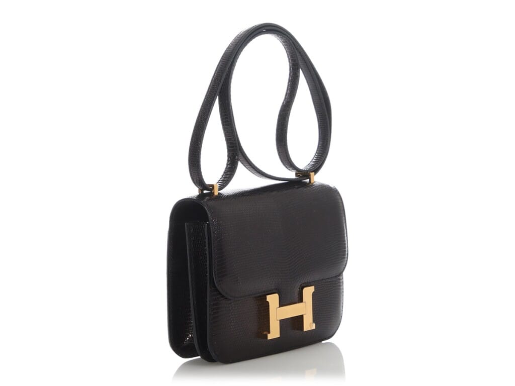 Black Lizard Mini Constance 18 Gold Hardware, 2019