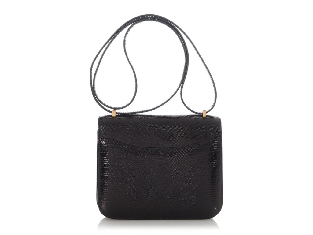 Black Lizard Mini Constance 18 Gold Hardware, 2019