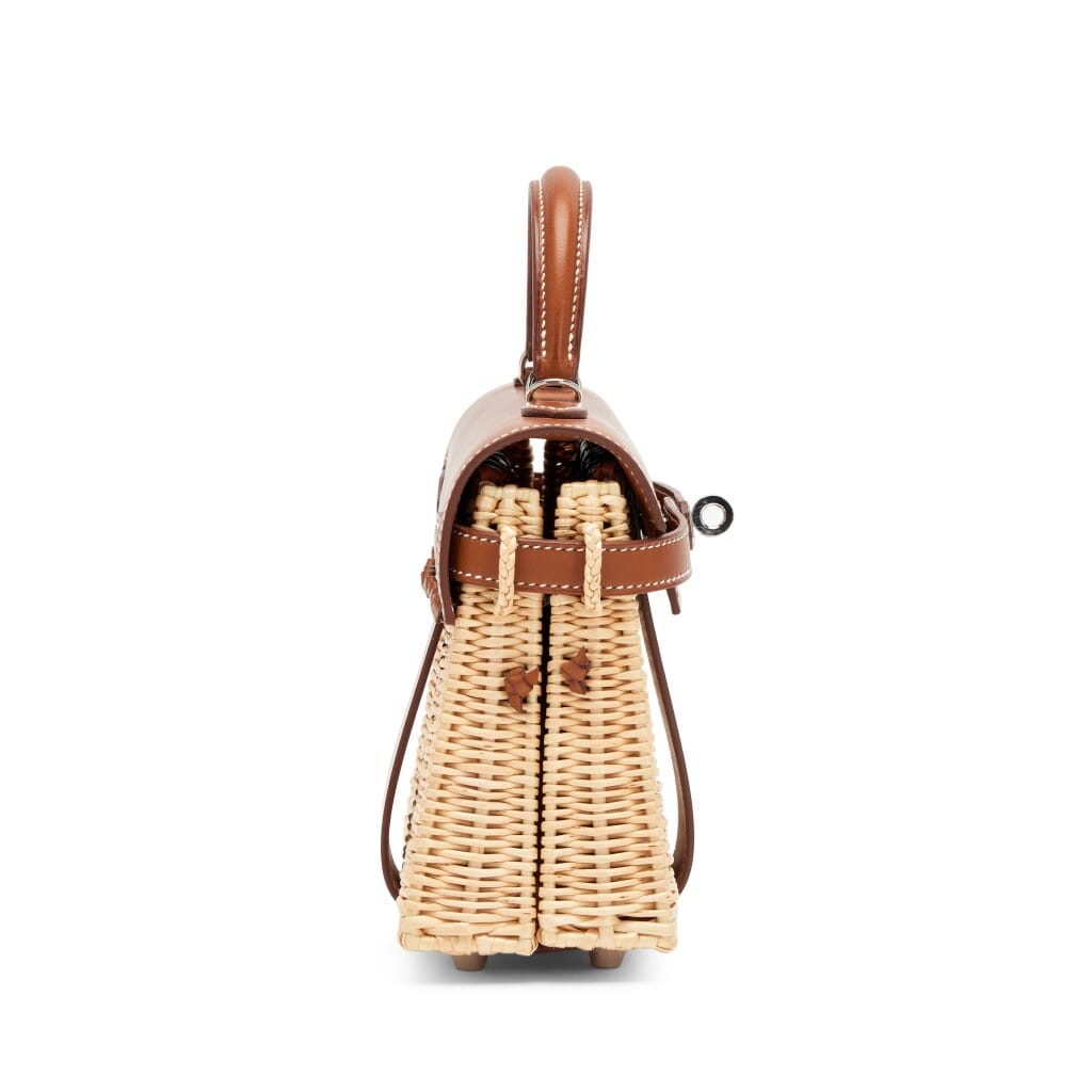 Fauve Barenia and Osier Wicker Picnic Mini Kelly 20 II Palladium Hardware, 2021