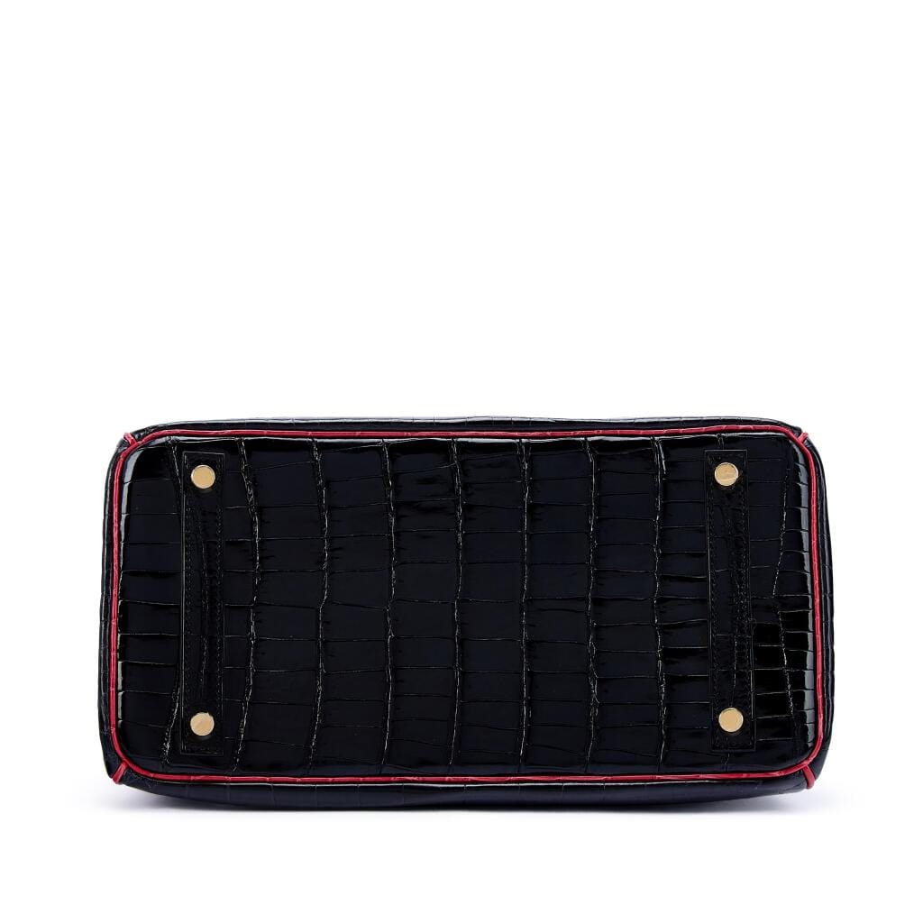 Black and Rouge Braise Shiny Niloticus Crocodile HSS Birkin 30 Gold Hardware, 2016
