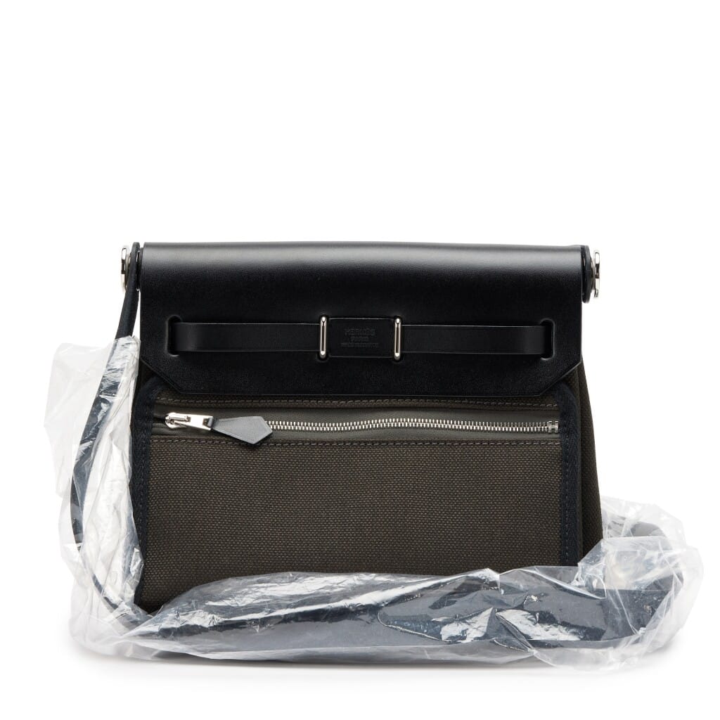 Vert de Gris Toile and Military Vache Hunter Mini Herbag Zip 20 Palladium Hardware, 2025