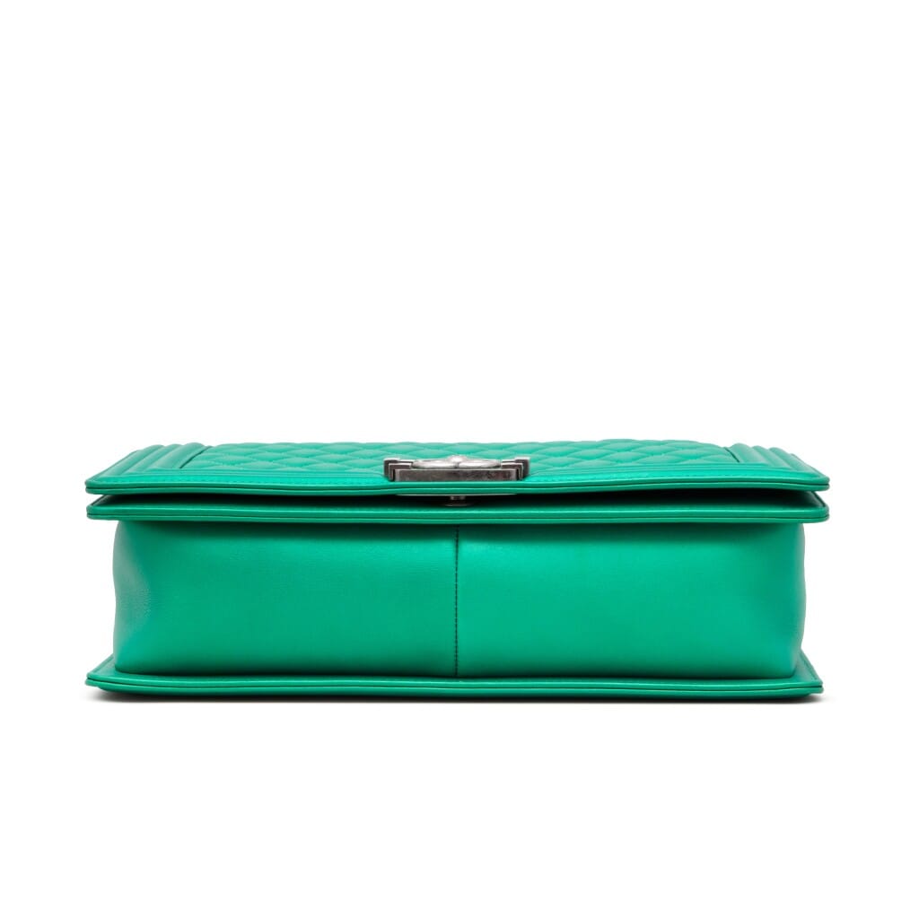 Metallic Green Quilted Patent Calfskin Medium Boy Bag Ruthenium Hardware, 2014-2015