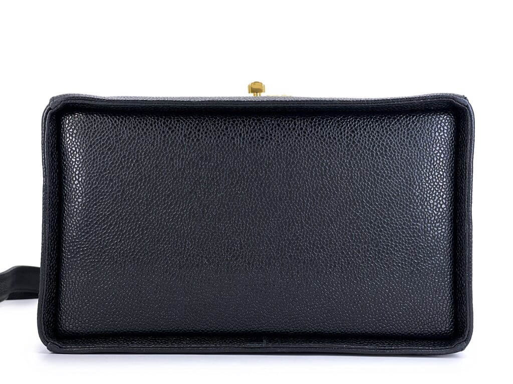Vintage Quilted Calfskin Box Vanity Case Gold Hardware, 1994-1996