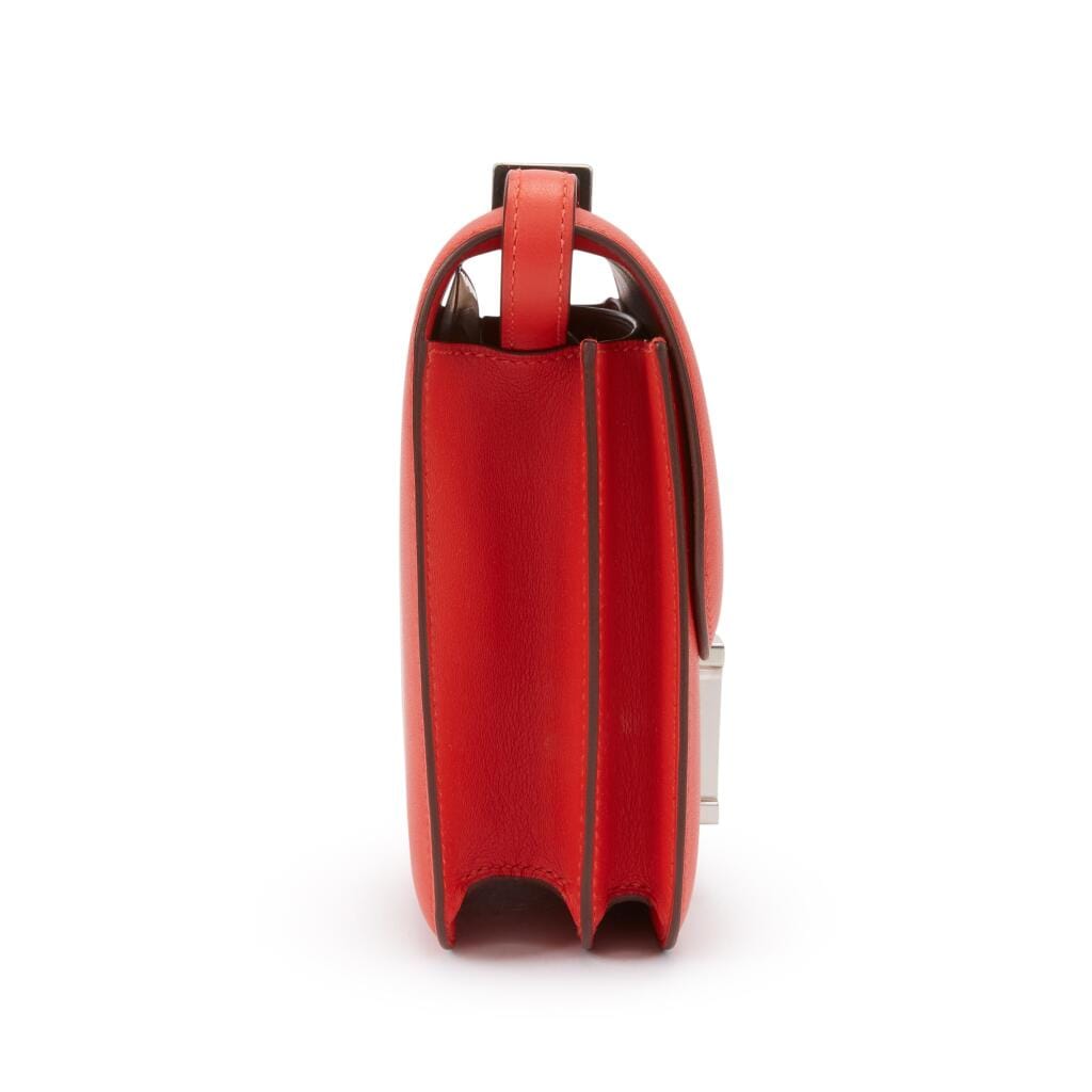 Limited Edition Capucine Swift Marble Lock Mini Constance 18 Palladium Hardware, 2020