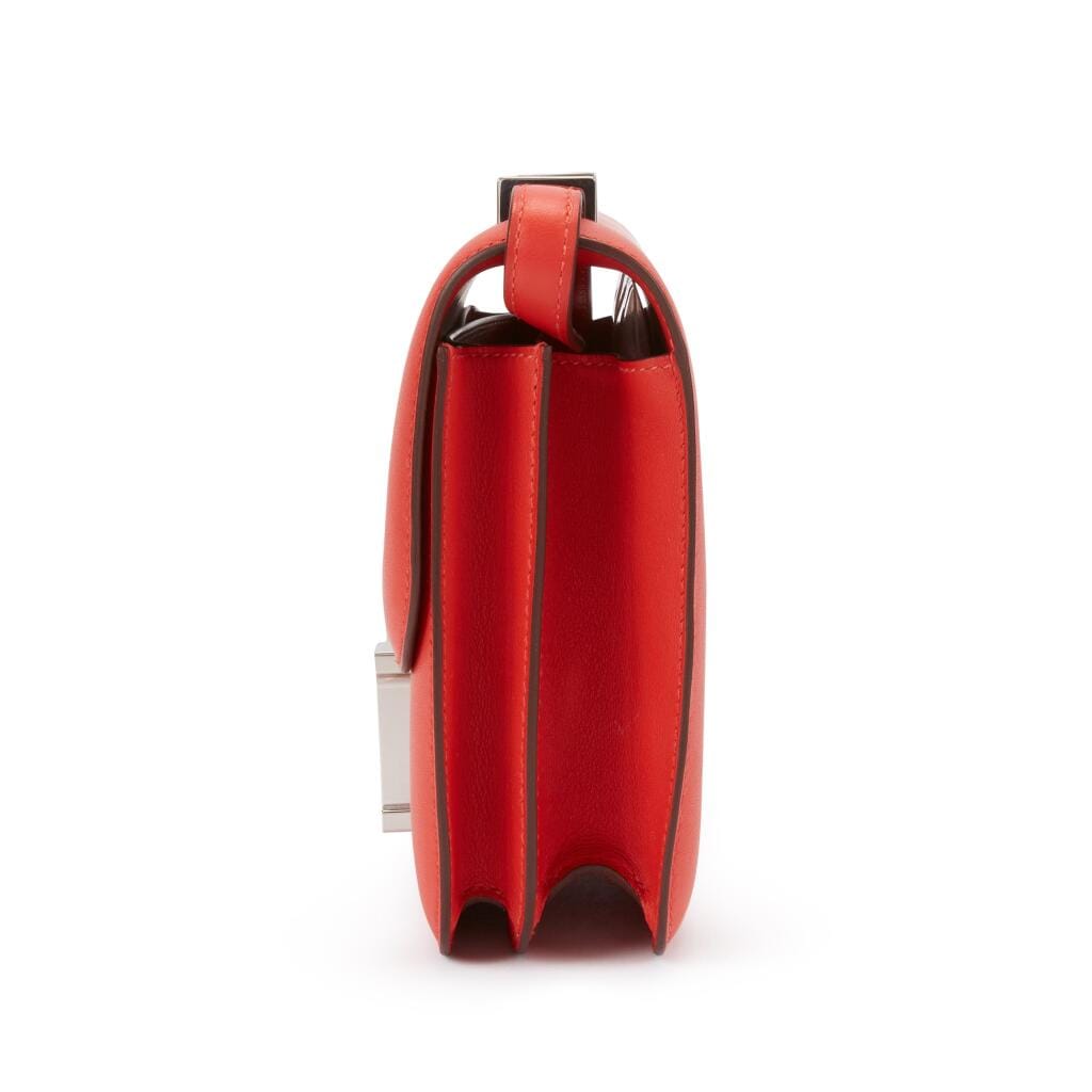 Limited Edition Capucine Swift Marble Lock Mini Constance 18 Palladium Hardware, 2020