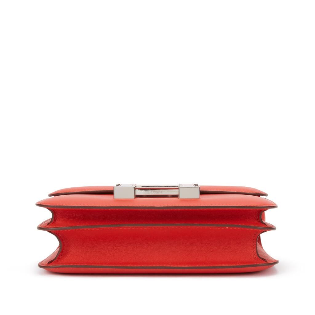 Limited Edition Capucine Swift Marble Lock Mini Constance 18 Palladium Hardware, 2020