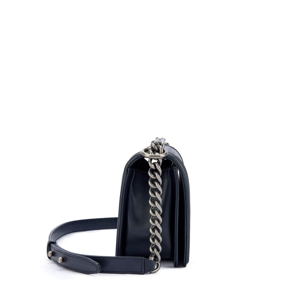 Black Quilted Calfskin Medium Boy Bag Ruthenium Hardware, 2019
