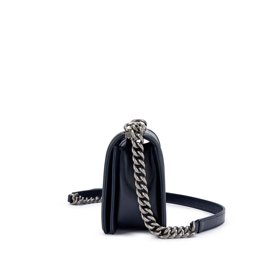Black Quilted Calfskin Medium Boy Bag Ruthenium Hardware, 2019