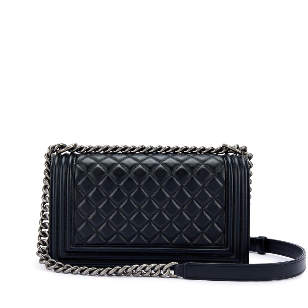 Black Quilted Calfskin Medium Boy Bag Ruthenium Hardware, 2019