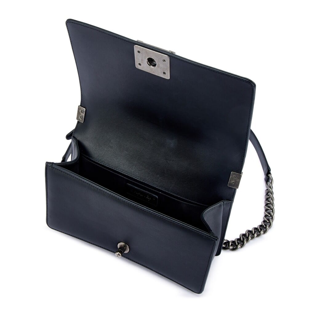Black Quilted Calfskin Medium Boy Bag Ruthenium Hardware, 2019