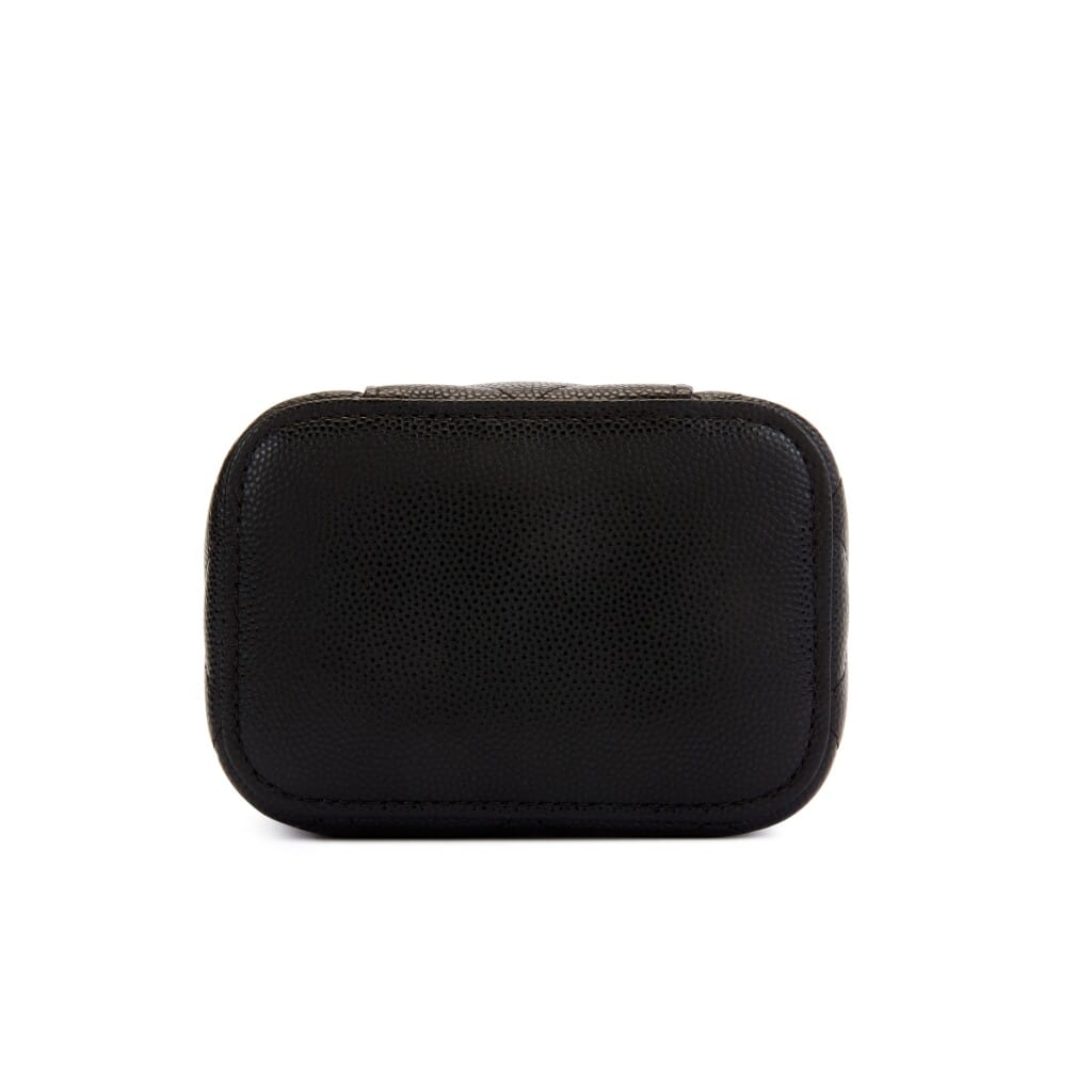 Black Quilted Caviar Mini Vanity Case With Chain Gold Hardware, 2021