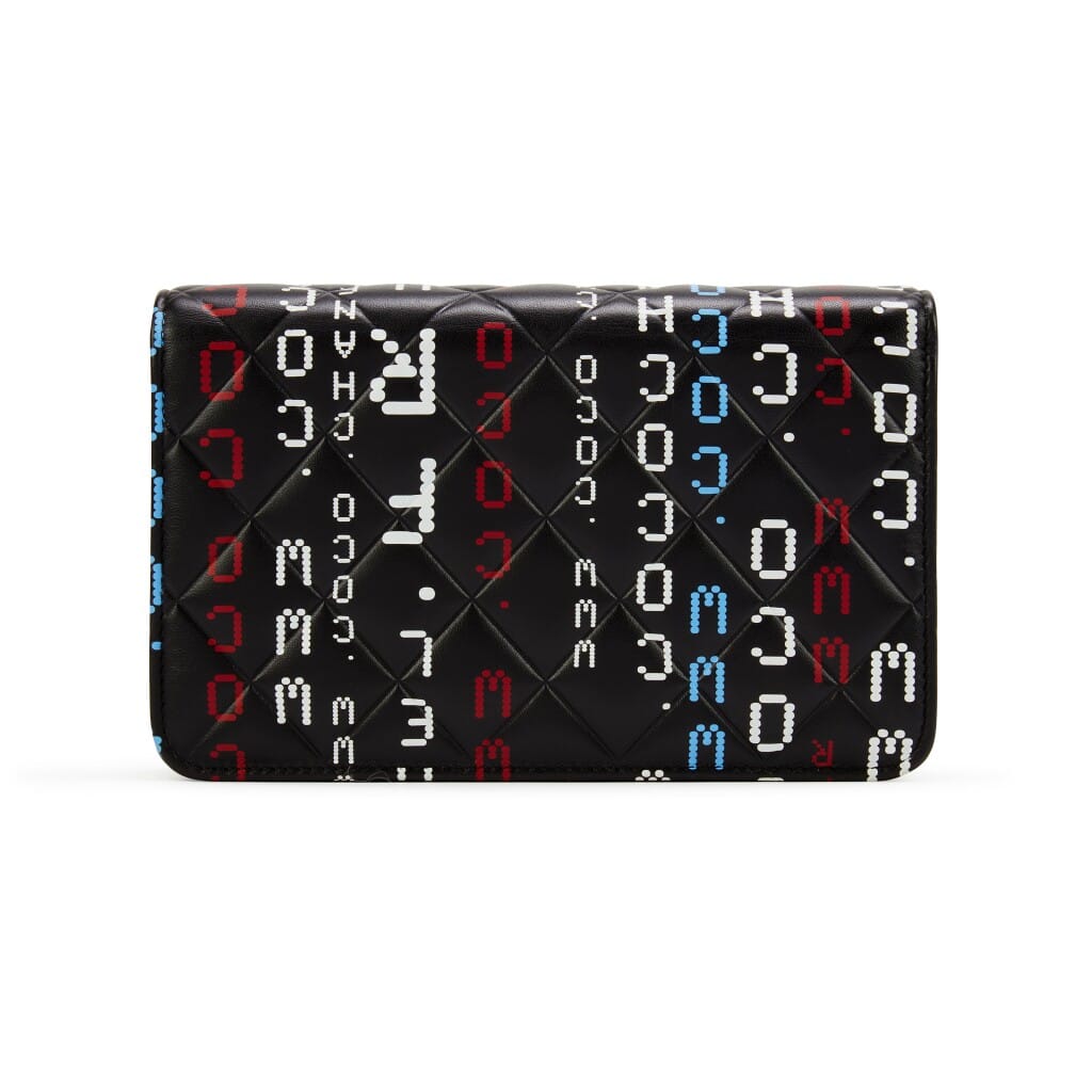 Black Quilted Lambskin Data Center Wallet On Chain WOC Silver Hardware, 2017