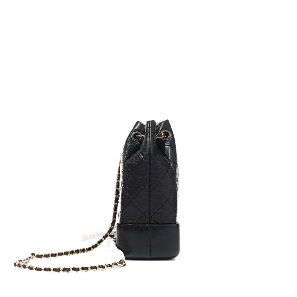 Black Quilted Calfskin Small Gabrielle Backpack Gold and Ruthenium Hardware, 2022