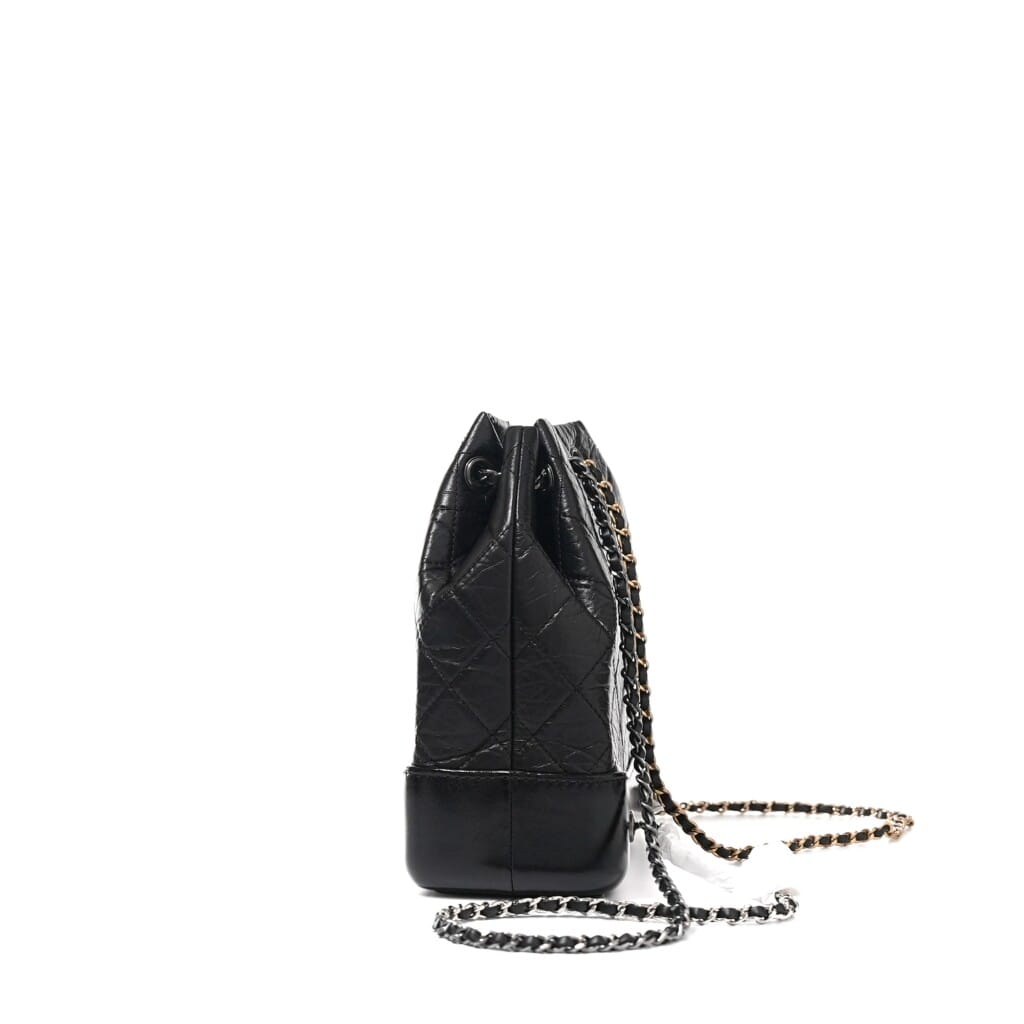 Black Quilted Calfskin Small Gabrielle Backpack Gold and Ruthenium Hardware, 2022