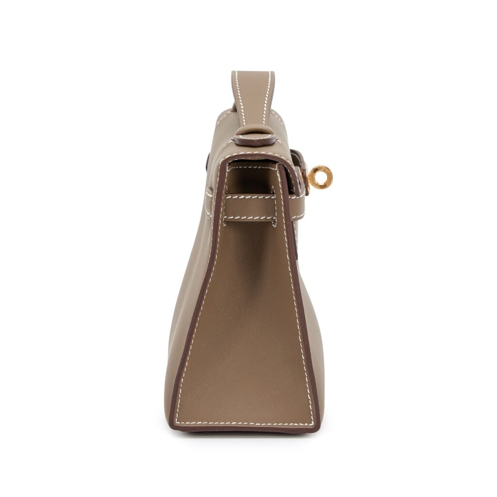 Etoupe Swift Kelly Pochette Gold Hardware, 2025