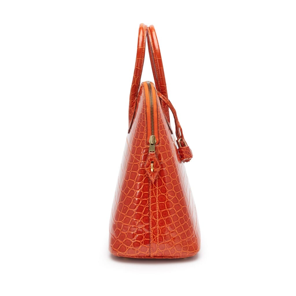Orange Shiny Porosus Crocodile Bolide 35 Gold Hardware, 1997