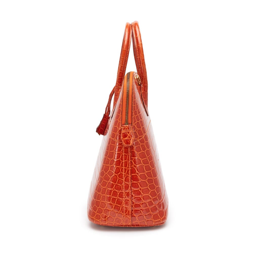 Orange Shiny Porosus Crocodile Bolide 35 Gold Hardware, 1997