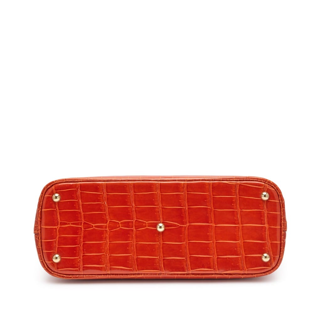 Orange Shiny Porosus Crocodile Bolide 35 Gold Hardware, 1997