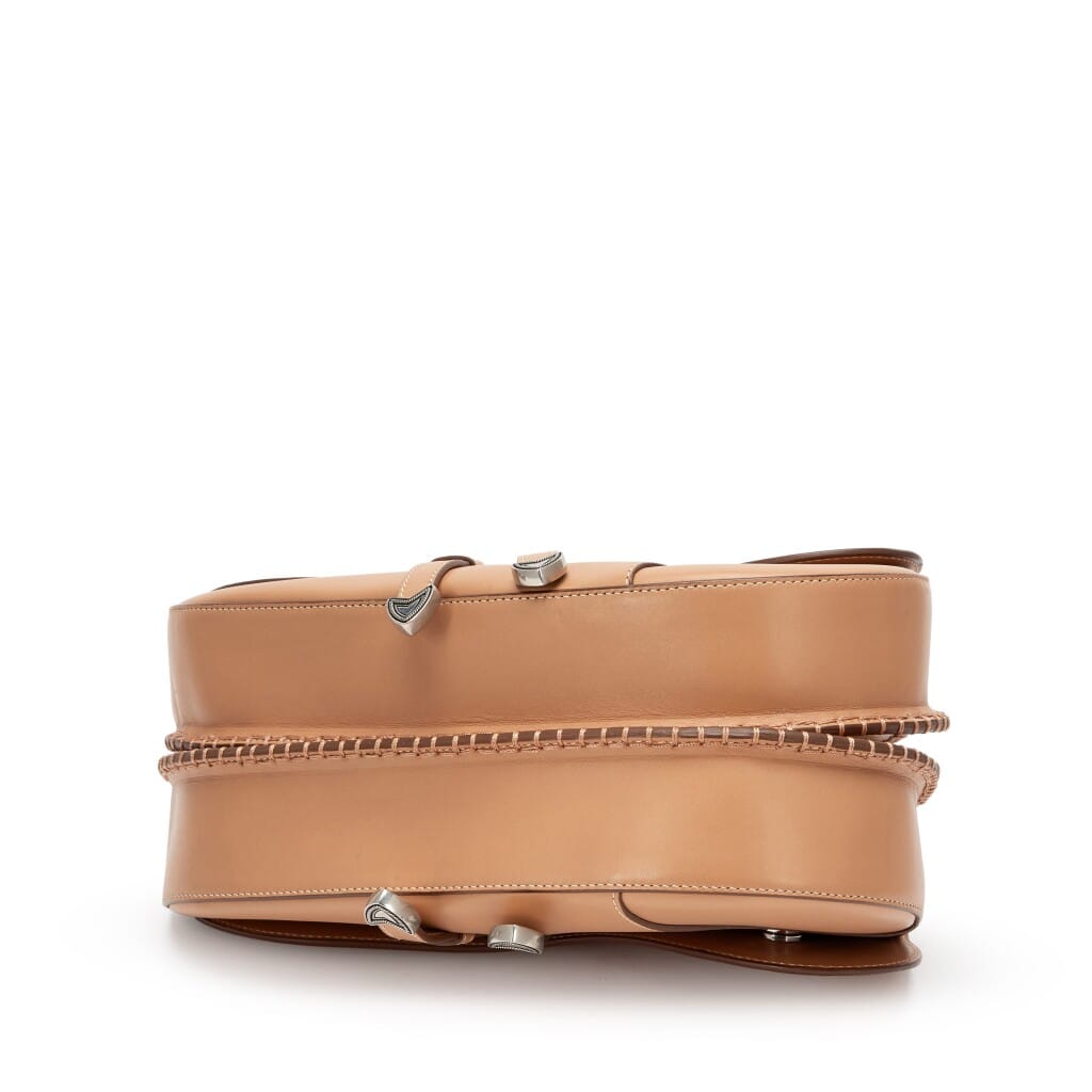 Kim Jones x Travis Scott Tan Leather Double Saddle Bag Silver Hardware, 2022