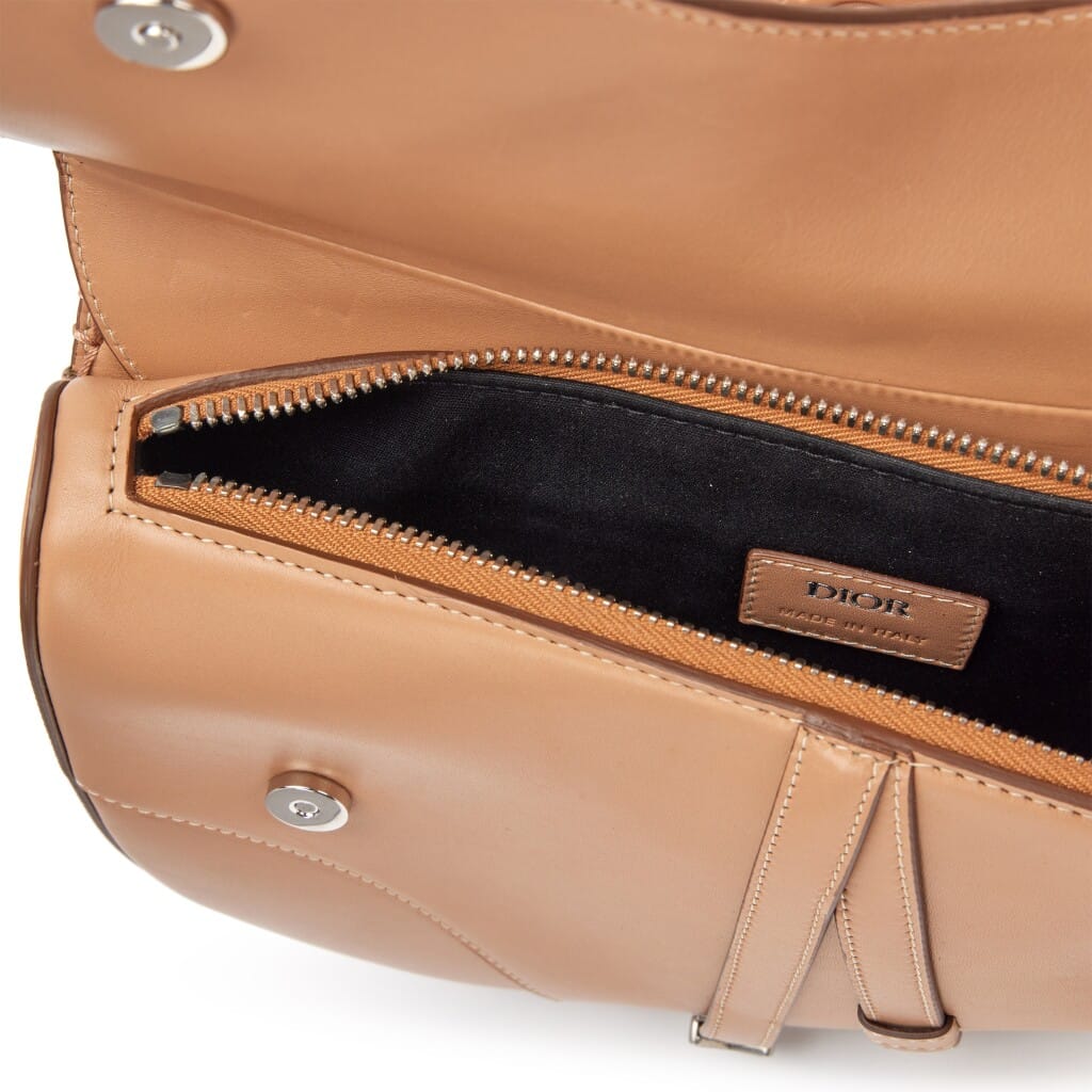 Kim Jones x Travis Scott Tan Leather Double Saddle Bag Silver Hardware, 2022
