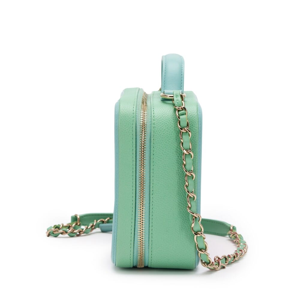 Multicolor Quilted Caviar Small CC Filigree Vanity Case Pale Gold Hardware, 2019