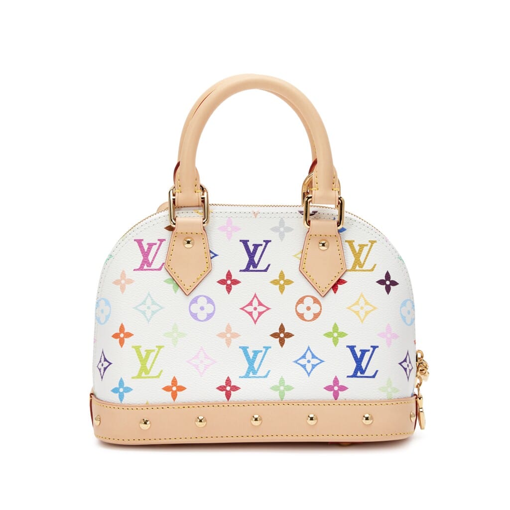 Takashi Murakami White Multicolor Alma BB Gold Hardware, 2025
