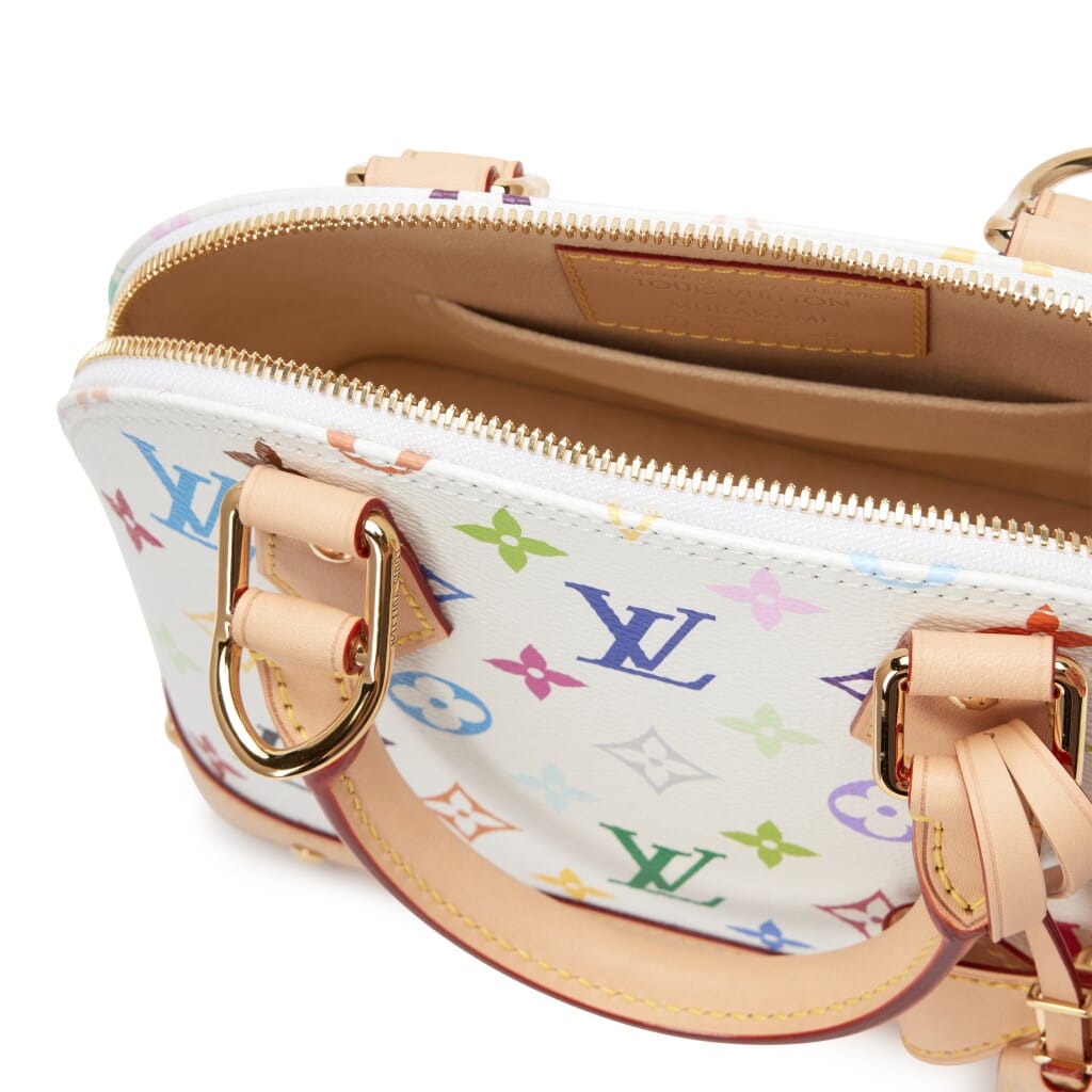 Takashi Murakami White Multicolor Alma BB Gold Hardware, 2025