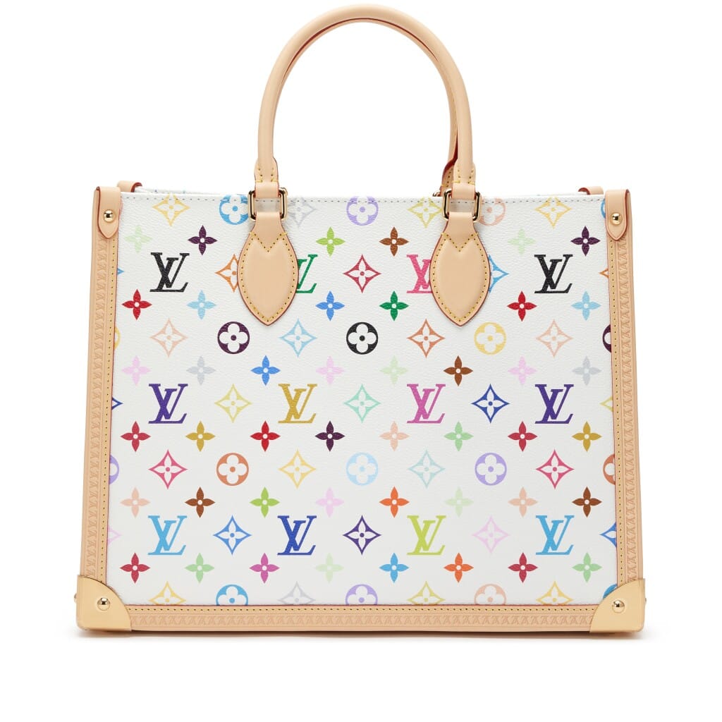 Takashi Murakami White Multicolore Canvas OnTheGo MM Gold Hardware, 2025