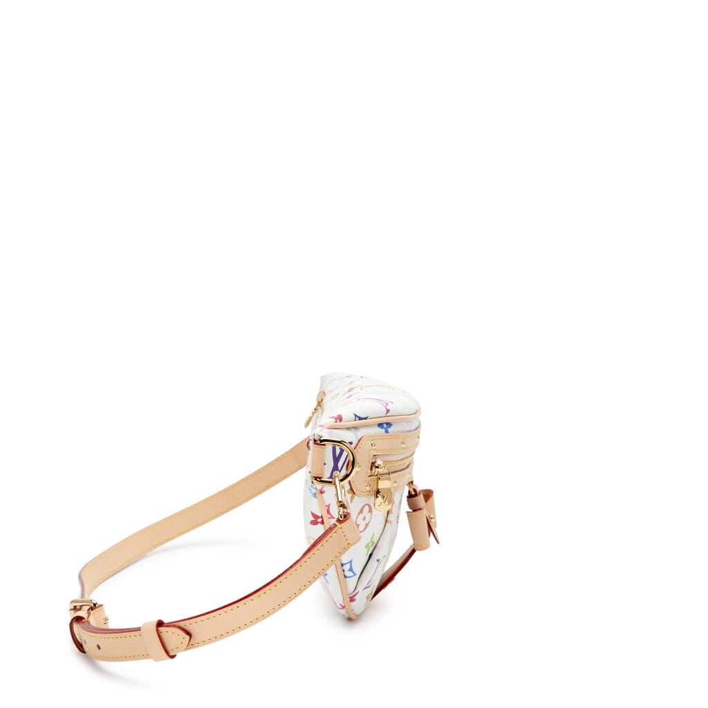 Takashi Murakami White Multicolor High Rise Bum Bag Gold Hardware, 2025