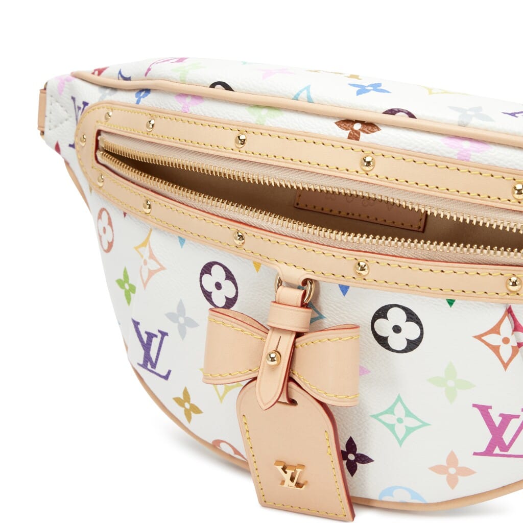 Takashi Murakami White Multicolor High Rise Bum Bag Gold Hardware, 2025