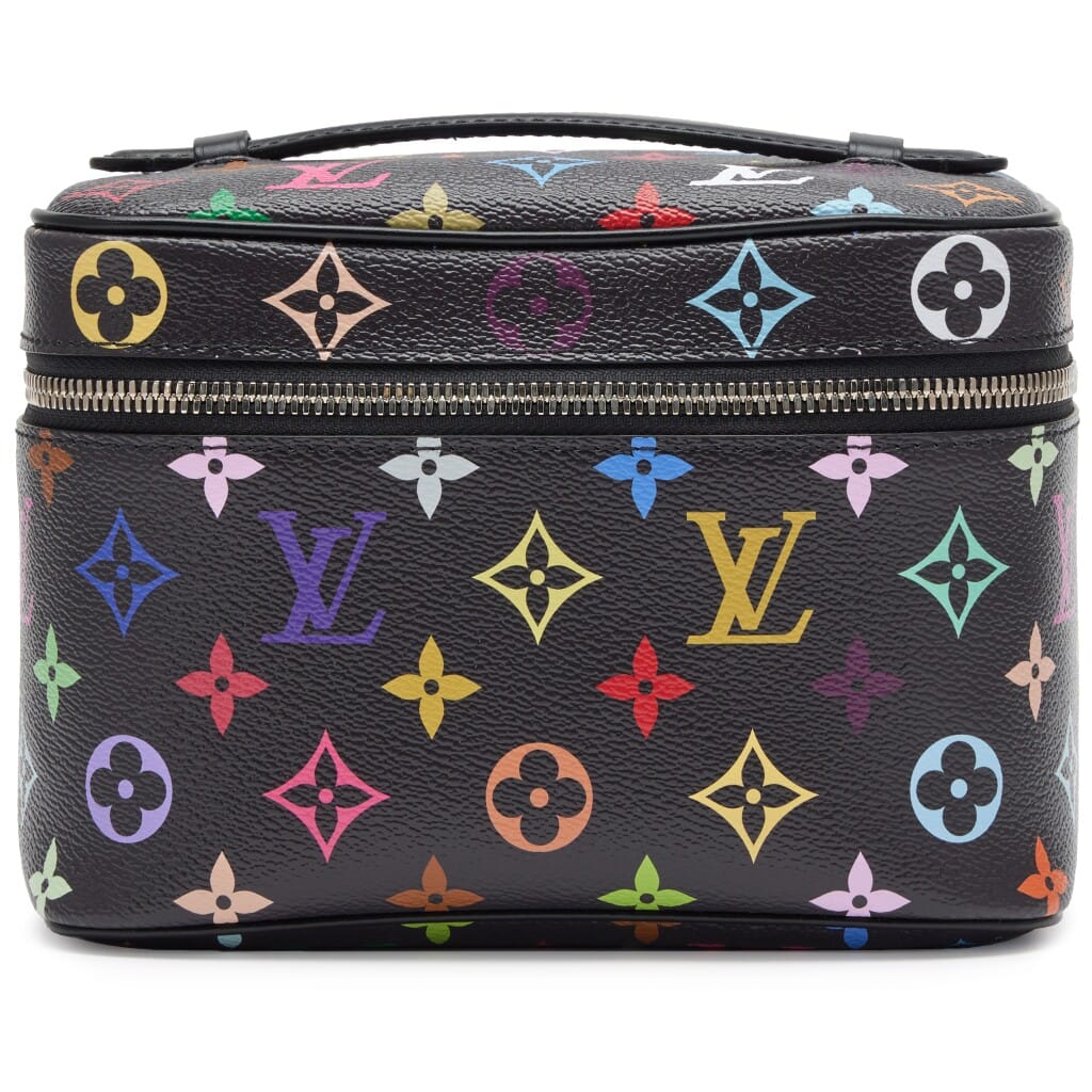 Takashi Murakami Black Multicolore Monogram Coated Canvas Nice Vanity Case Silver Hardware, 2025