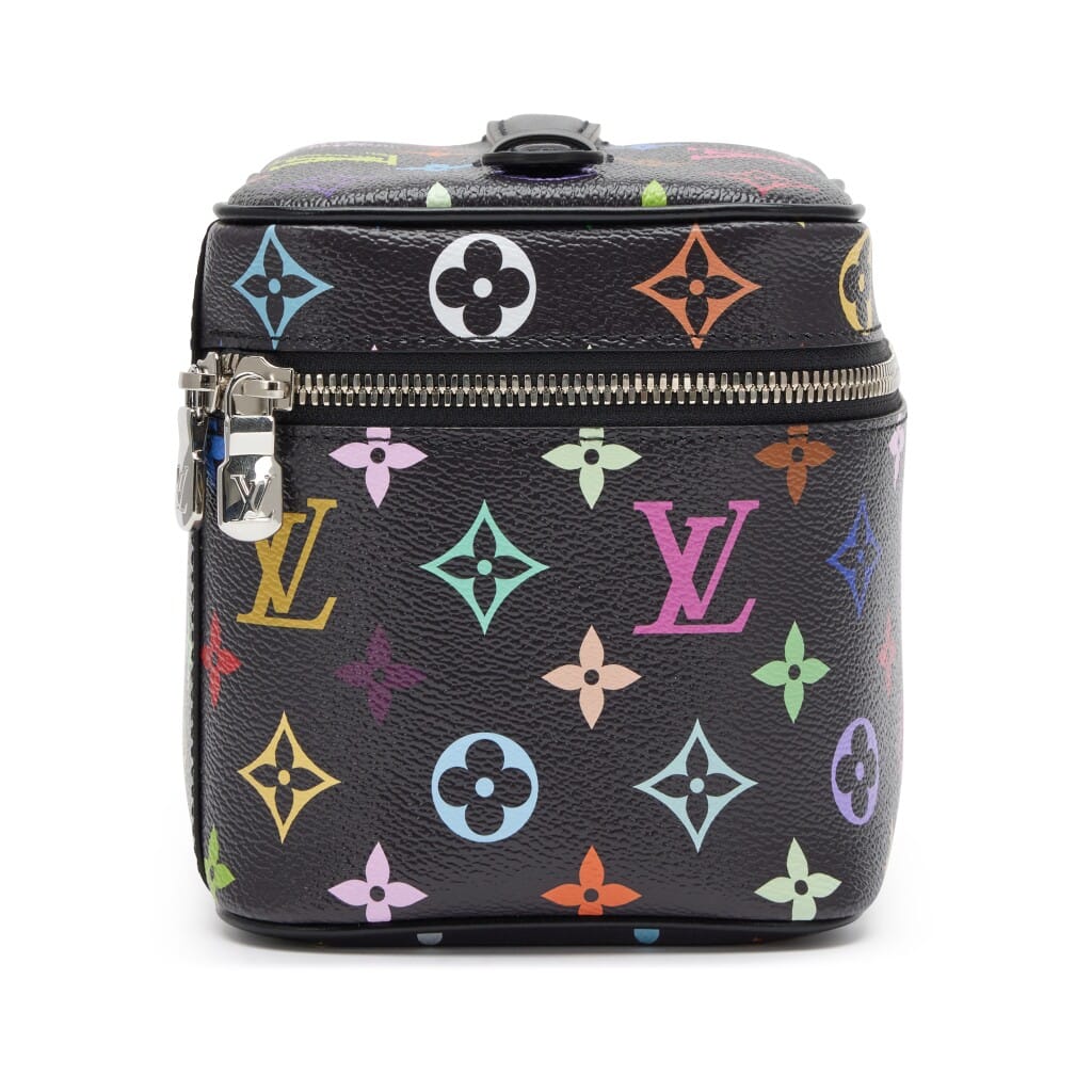 Takashi Murakami Black Multicolore Monogram Coated Canvas Nice Vanity Case Silver Hardware, 2025
