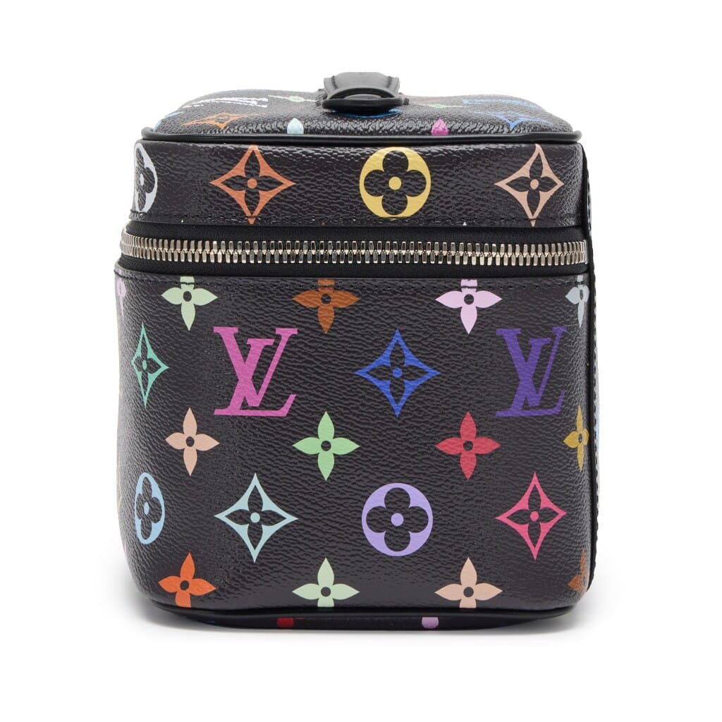 Takashi Murakami Black Multicolore Monogram Coated Canvas Nice Vanity Case Silver Hardware, 2025
