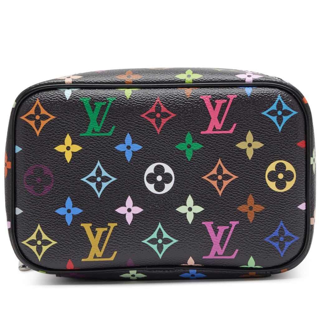 Takashi Murakami Black Multicolore Monogram Coated Canvas Nice Vanity Case Silver Hardware, 2025