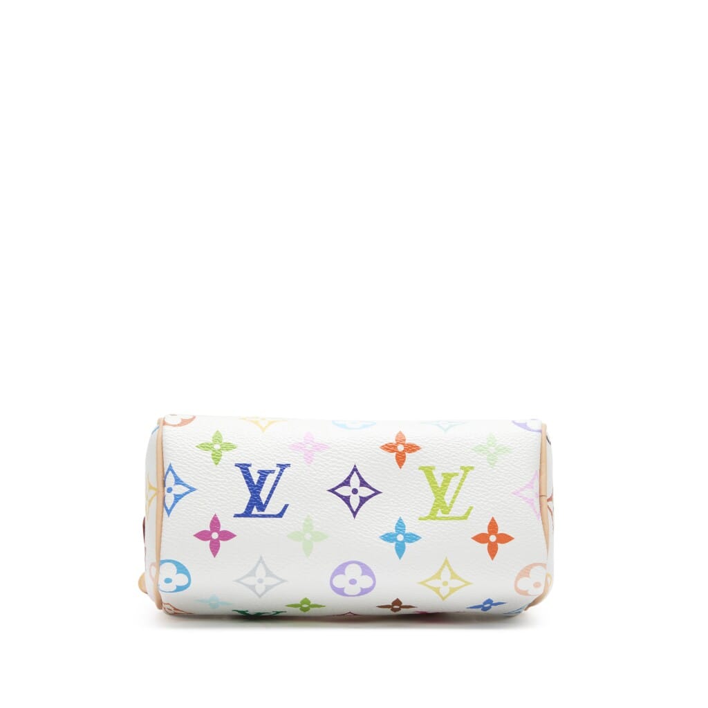 Takashi Murakami White Multicolore Monogram Coated Canvas Nano Speedy Gold Hardware, 2025