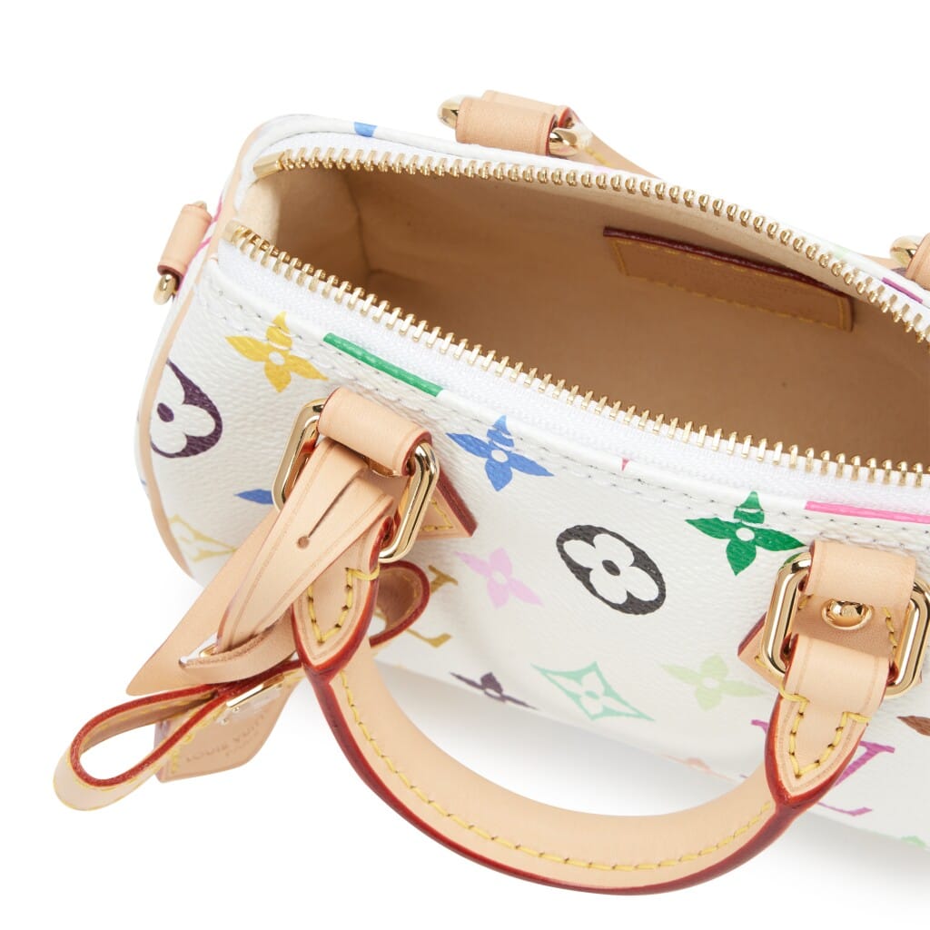 Takashi Murakami White Multicolore Monogram Coated Canvas Nano Speedy Gold Hardware, 2025